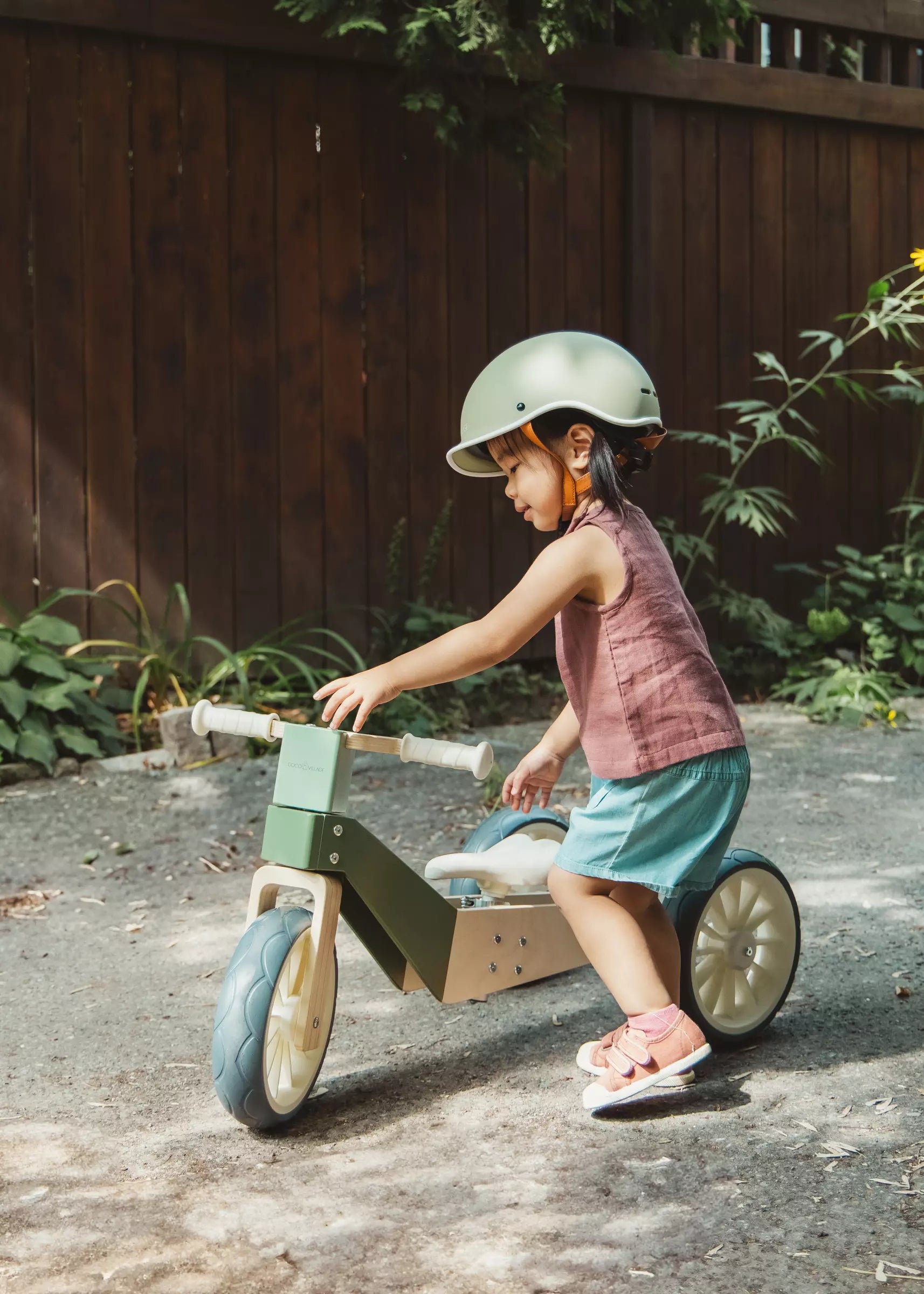 Image of Wooden Balance Bike 3-in-1 - Seafoam