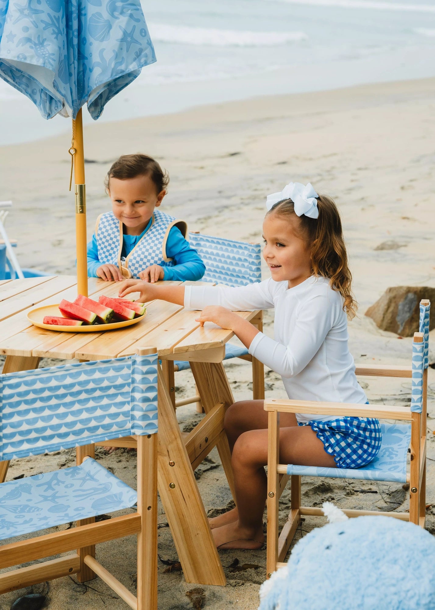 childrens patio set with umbrella Kids' Patio Set 4 Chairs and Parasol–Under the Sea – Coco Village