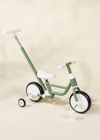 4-in-1 Tricycle with Push Handle & Training Wheels - Seafoam