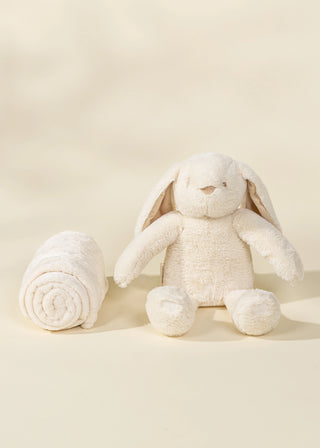 Peluche Lapin et Couverture Douillette