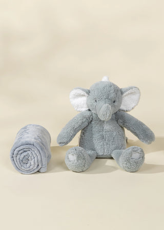 Peluche Éléphant et Couverture Douillette