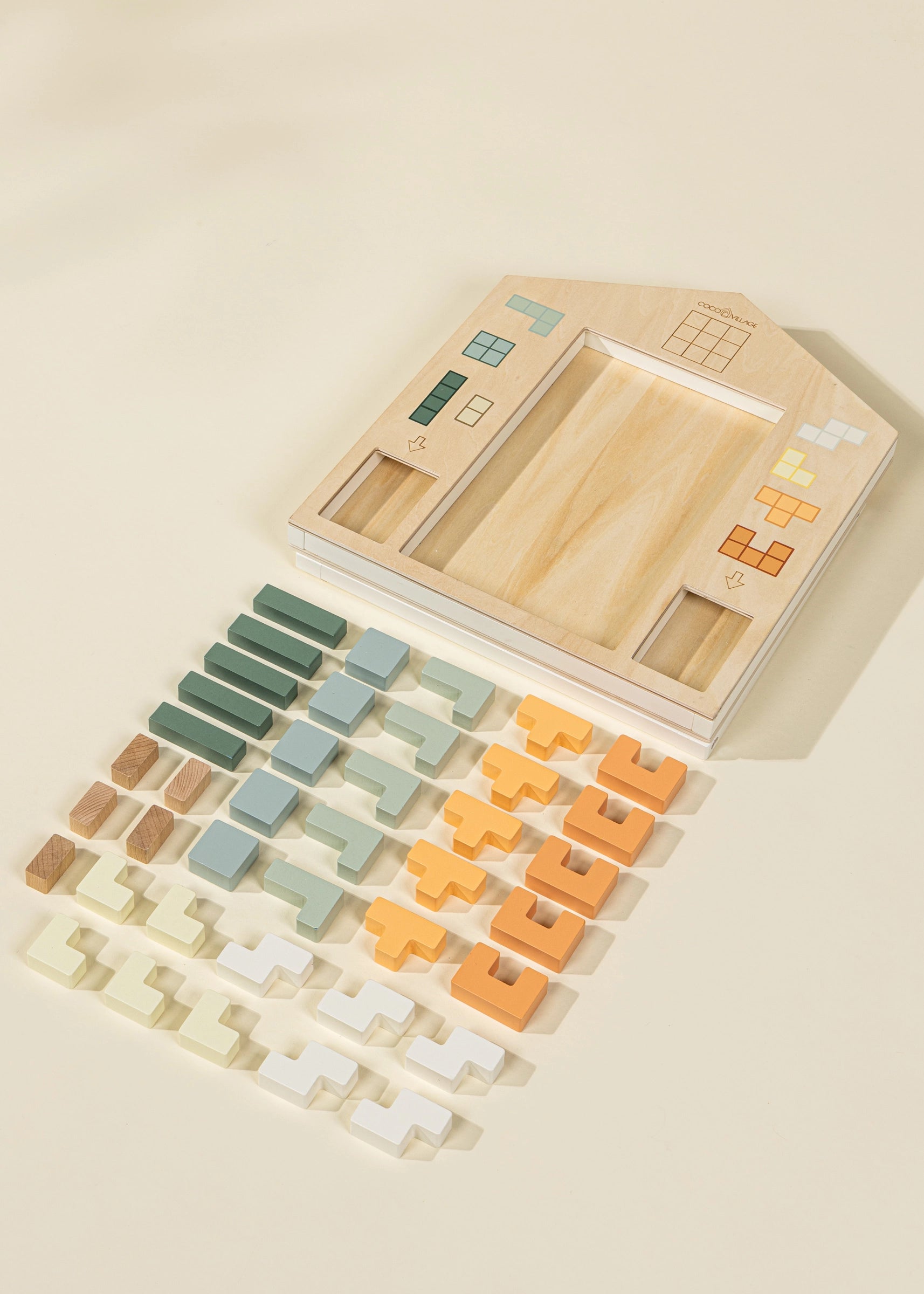 Image of Wooden Tetris Puzzle Toy (40 pcs)