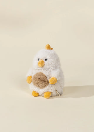Mini Peluche Cadeau - Coq Blanc