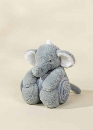 Peluche Éléphant et Couverture Douillette
