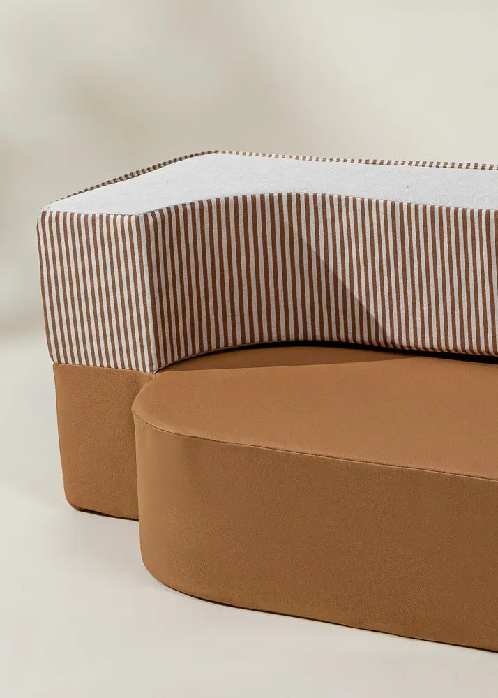 Image of Sofa & coussin transformable en cuir végétalien pour enfants - Tons de jour 
