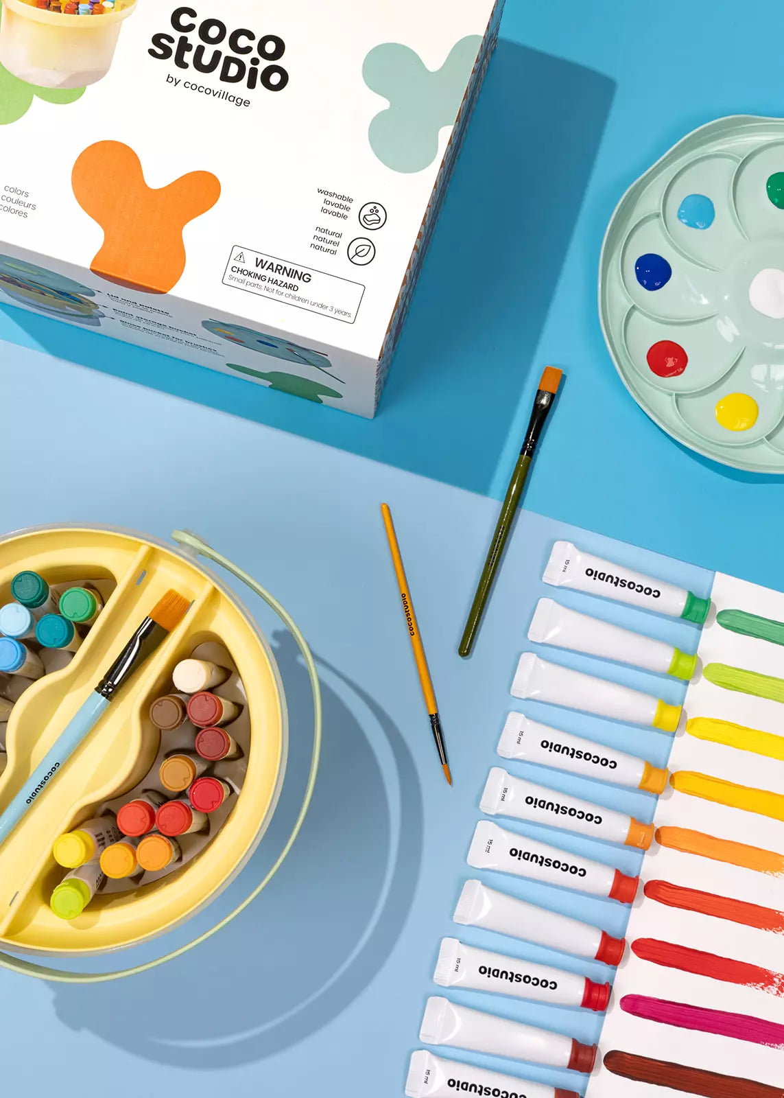 Gouache Paint Bucket & Accessories Set - 24 colors