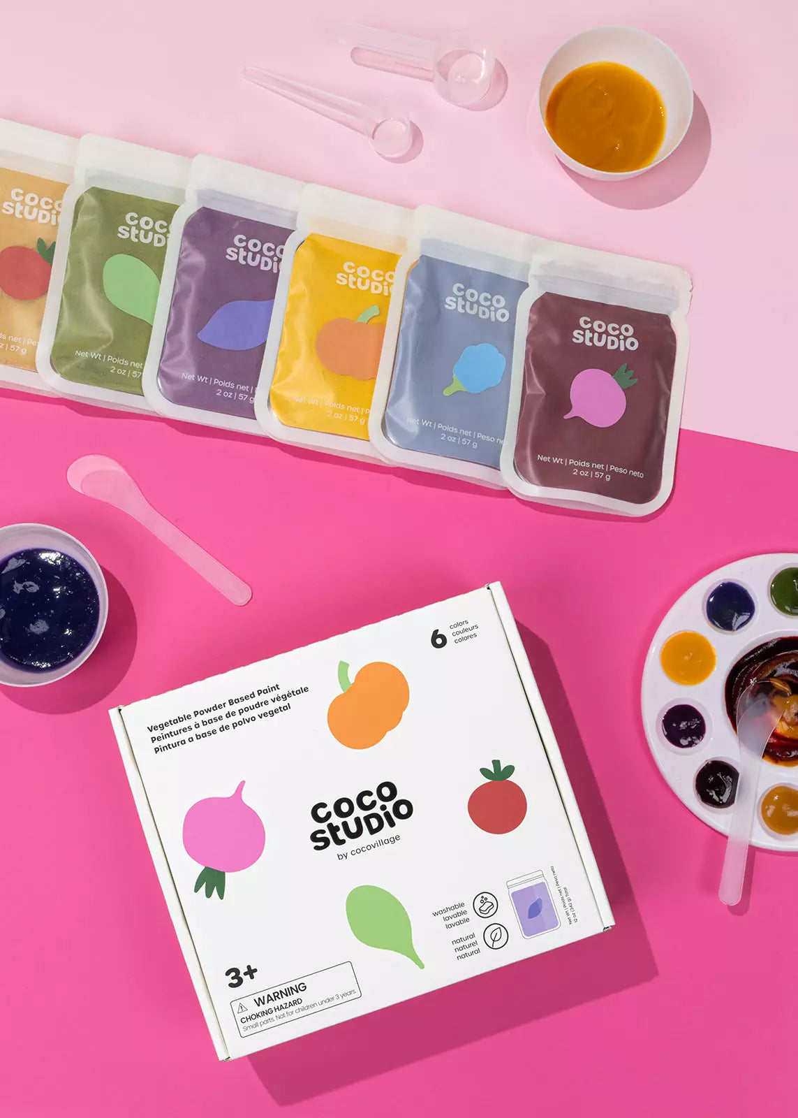 Vegetable Powder Based Paint Set - 6 Colors