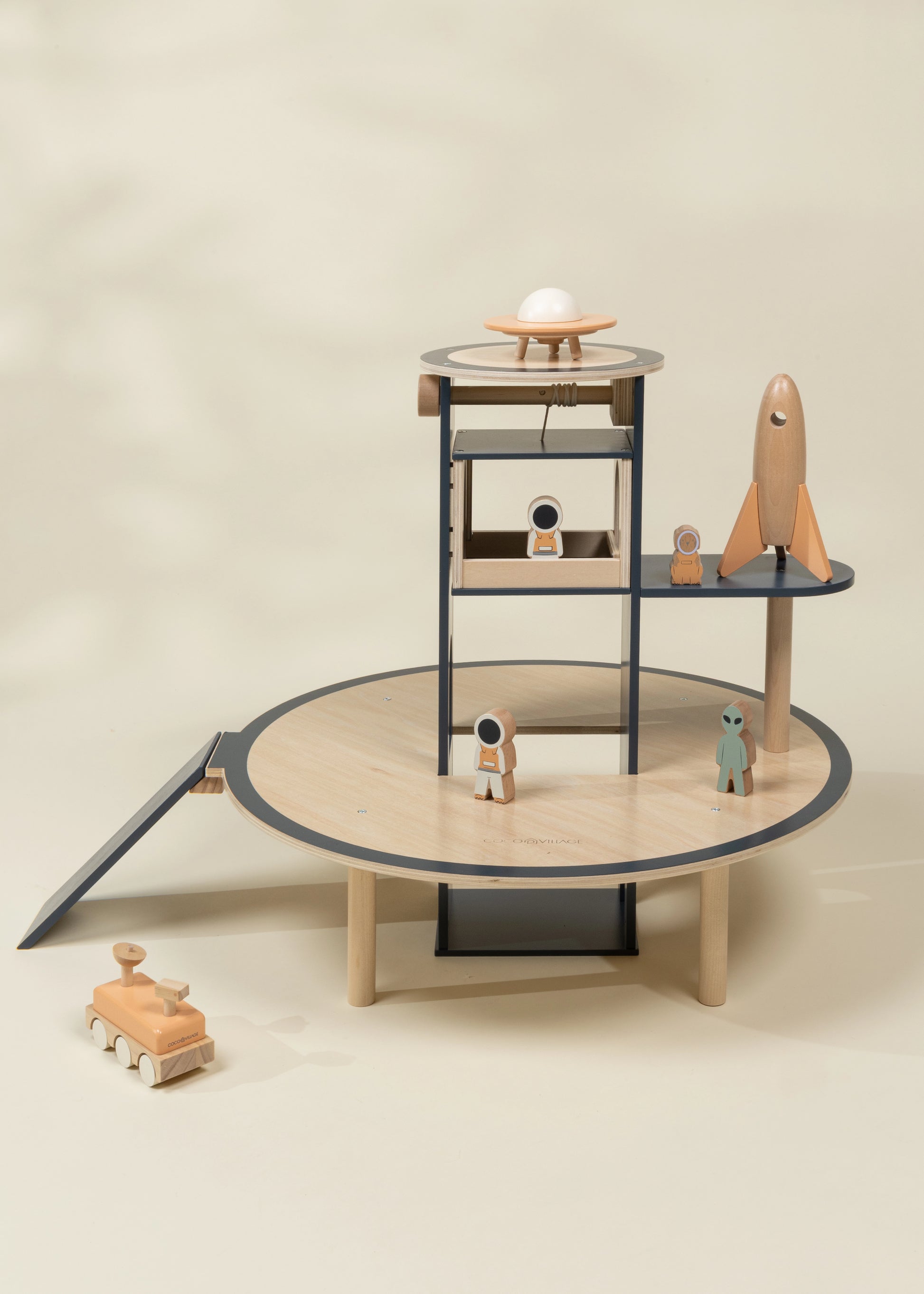Oversized Wooden Space Station Playset & Accessories
