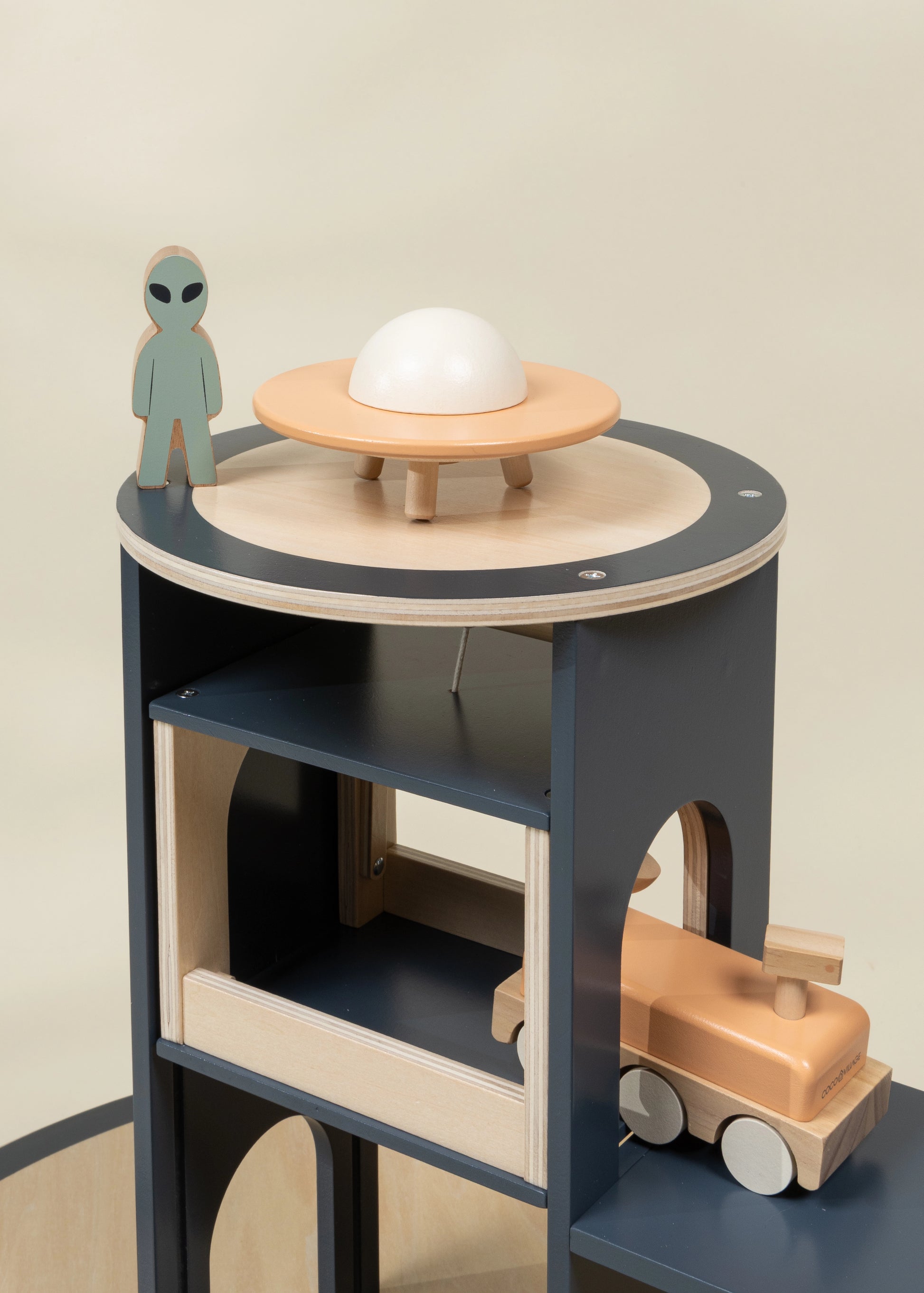 Oversized Wooden Space Station Playset & Accessories