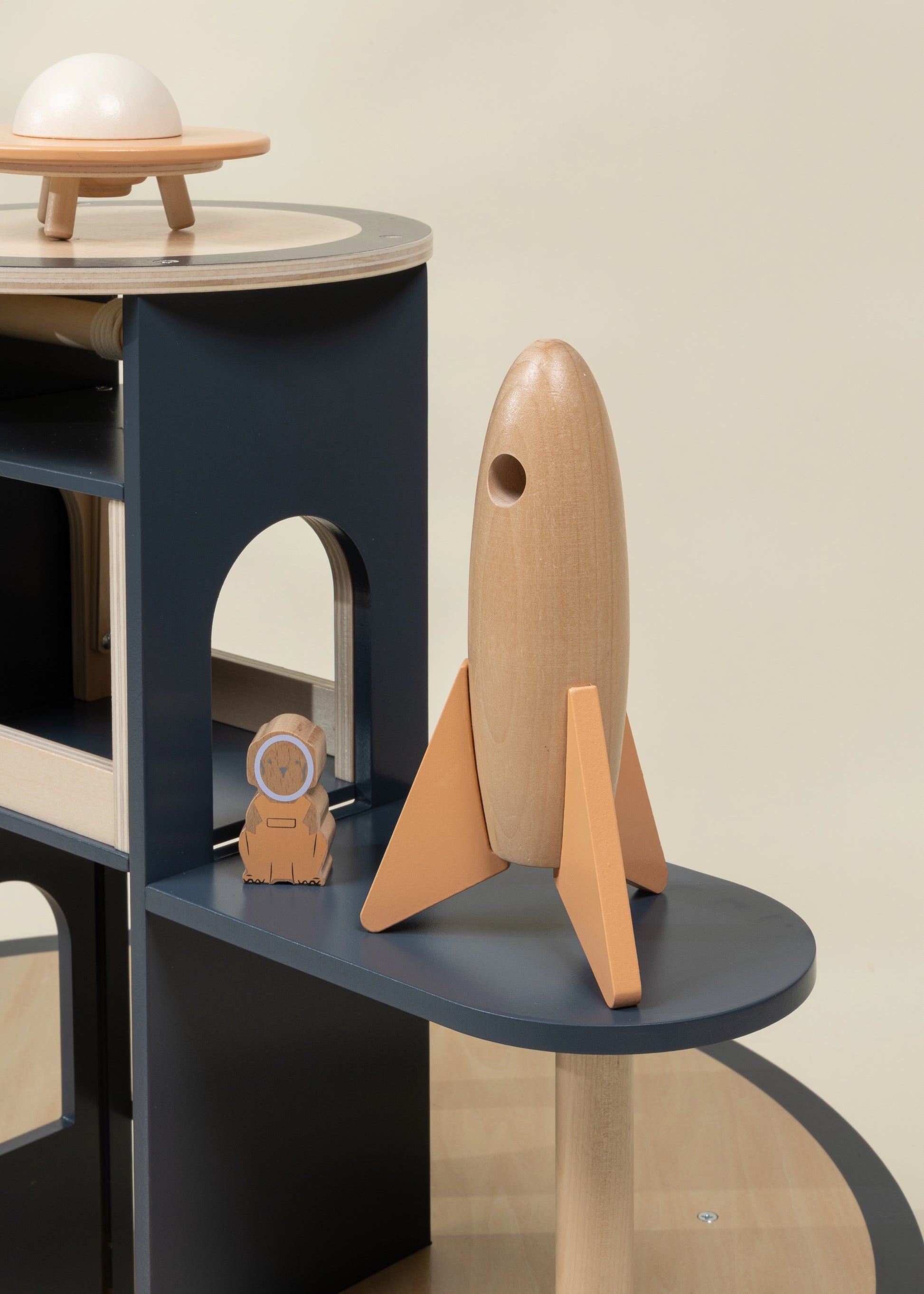 Oversized Wooden Space Station Playset & Accessories