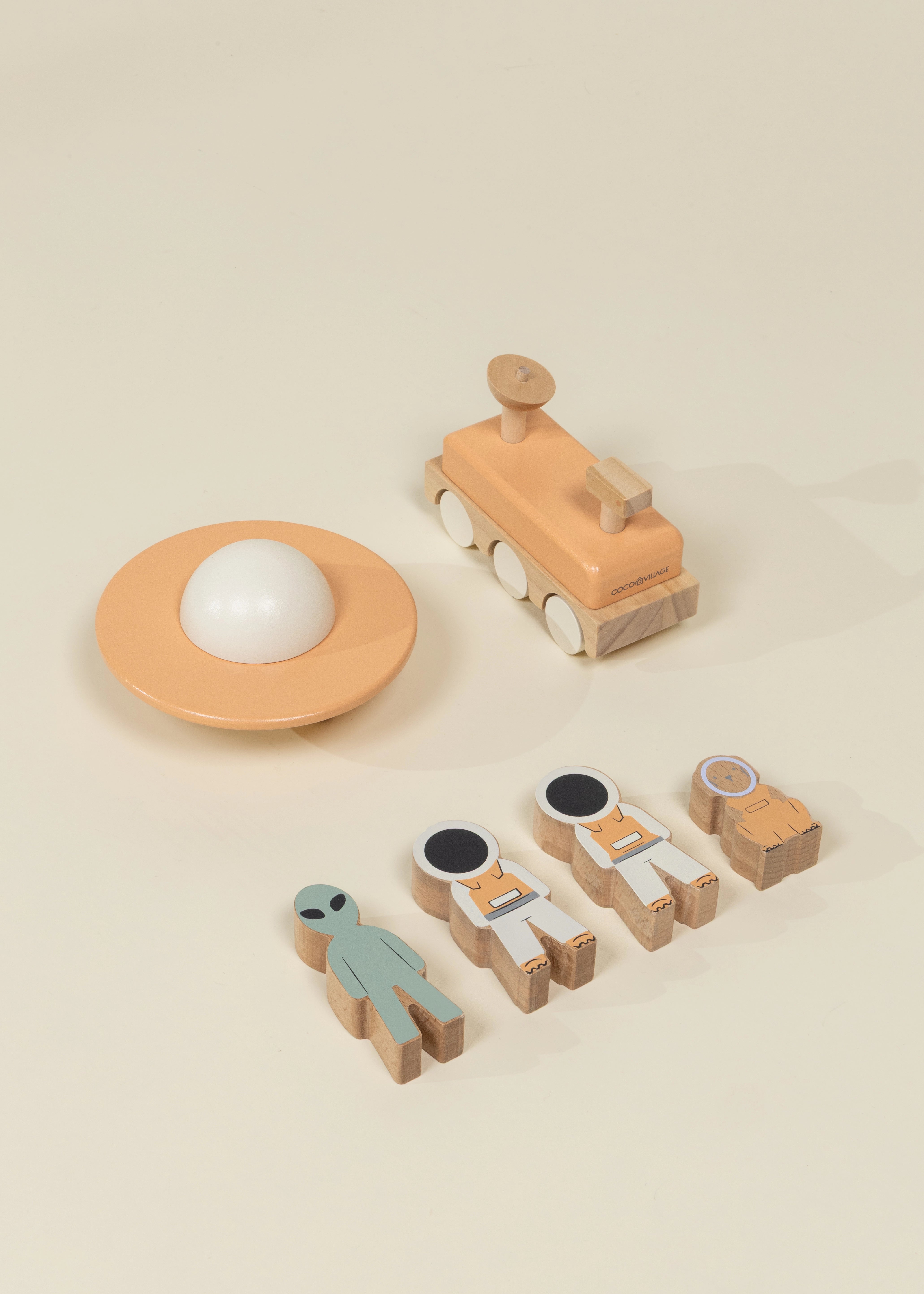 Image of Oversized Wooden Space Station Playset & Accessories