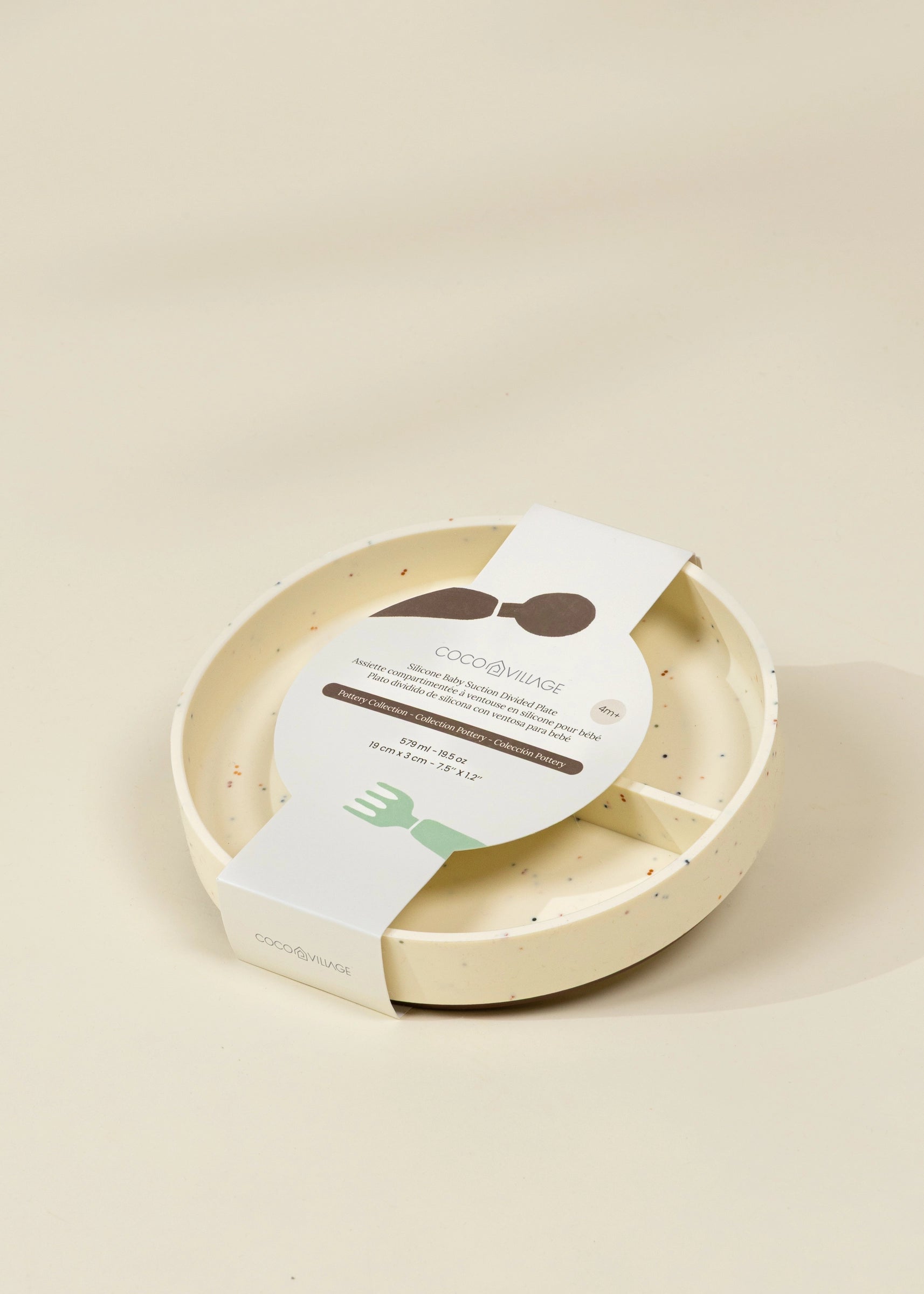 ssiette compartimentée à succion pour bébé en silicone – Collection Pottery 