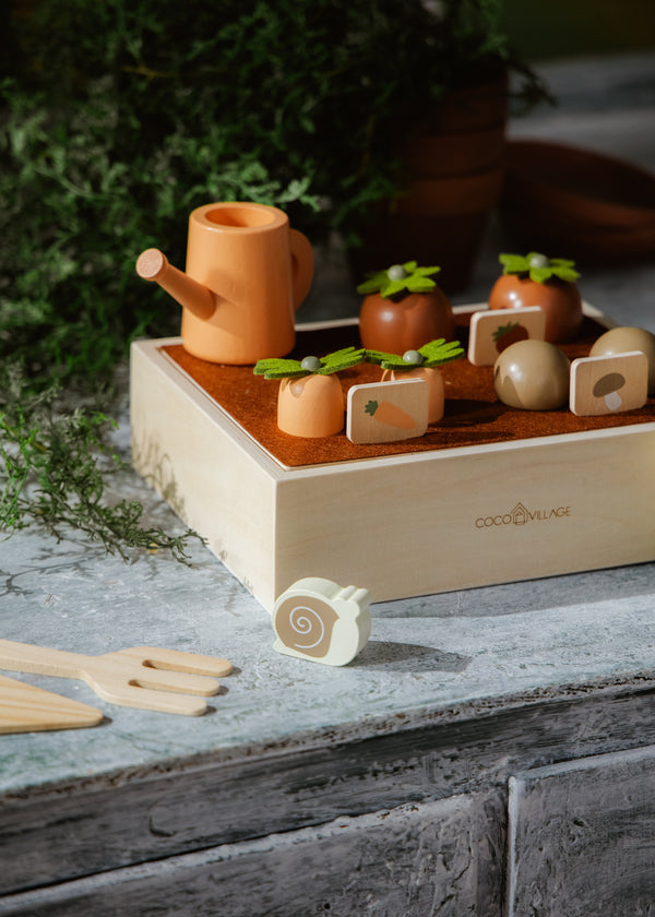 Ensemble de jardinage en bois et accessoires