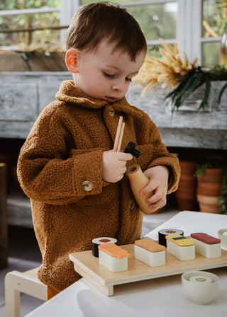 Ensemble de jeu de sushi en bois