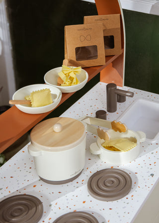 Ensemble de jeu de pâtes fraîches en bois