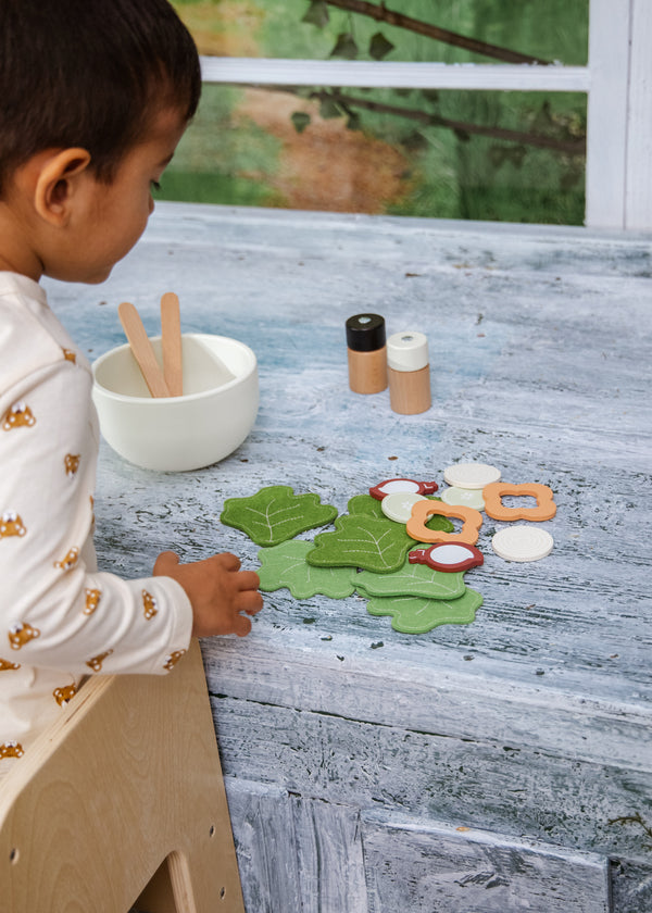 Ensemble de jeu de salade en bois