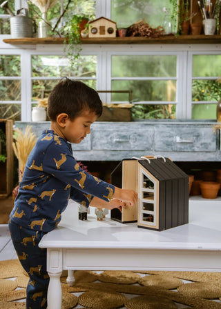 Maison de poupée en bois à emporter
