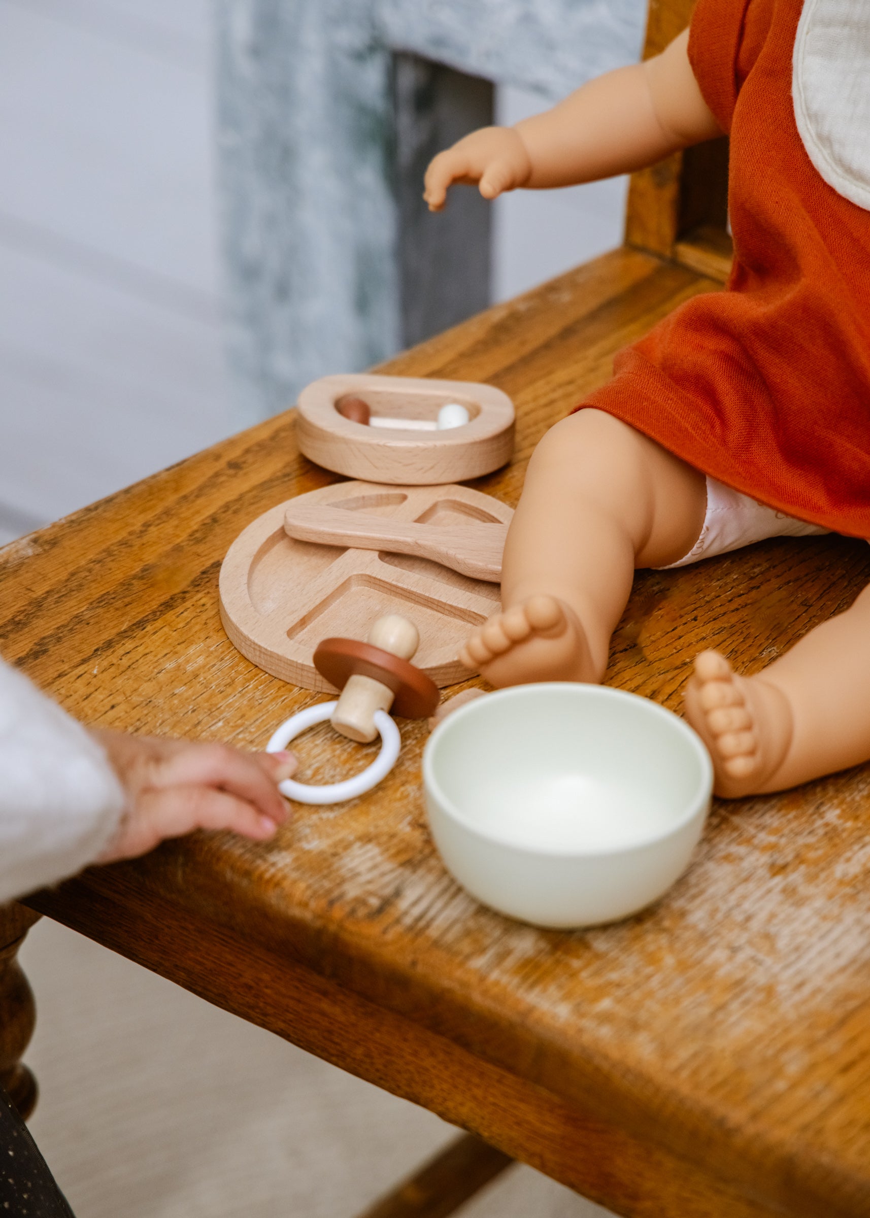 Image of Ensemble d'accessoires pour poupée en bois
