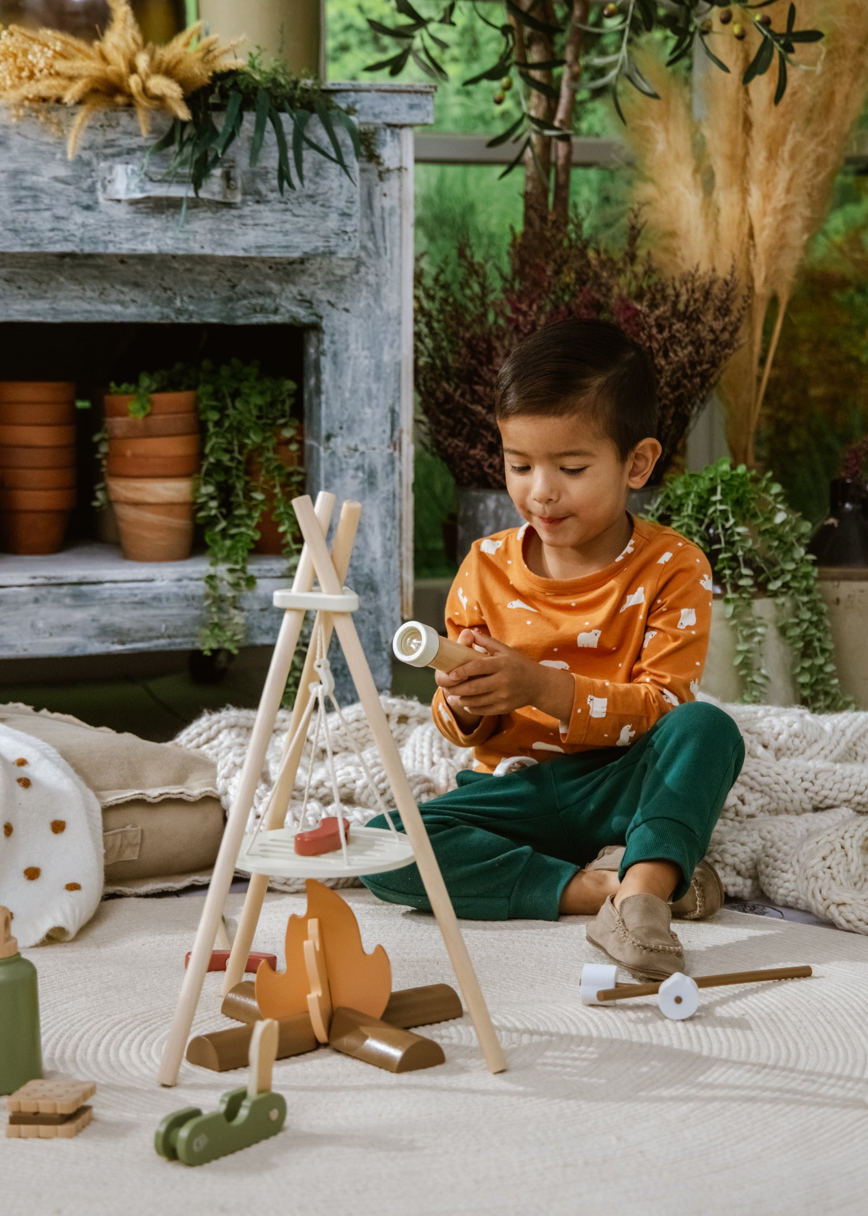 Image of Ensemble de jeu de camping en bois