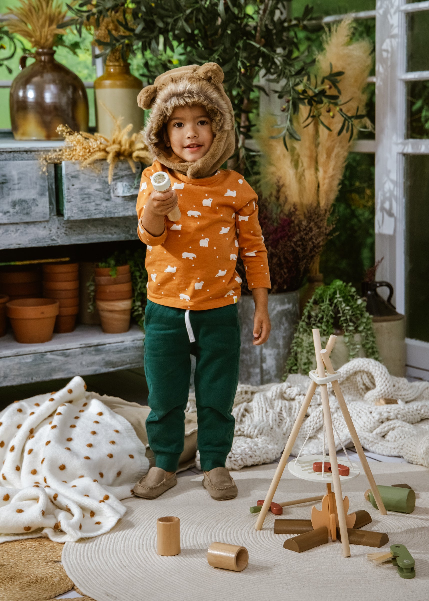 Image of Ensemble de jeu de camping en bois