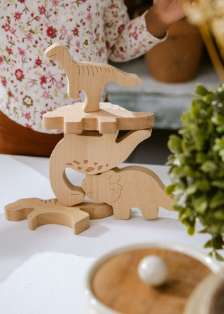 Wooden Balance Puzzle - Dino - 7 pieces