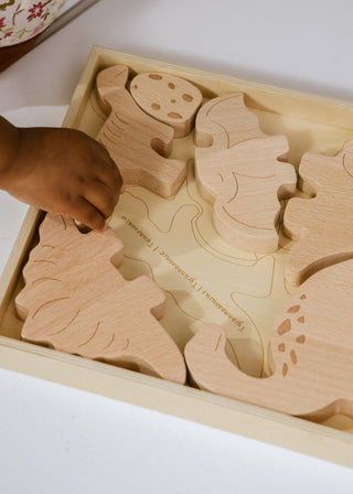 Wooden Balance Puzzle - Dino - 7 pieces