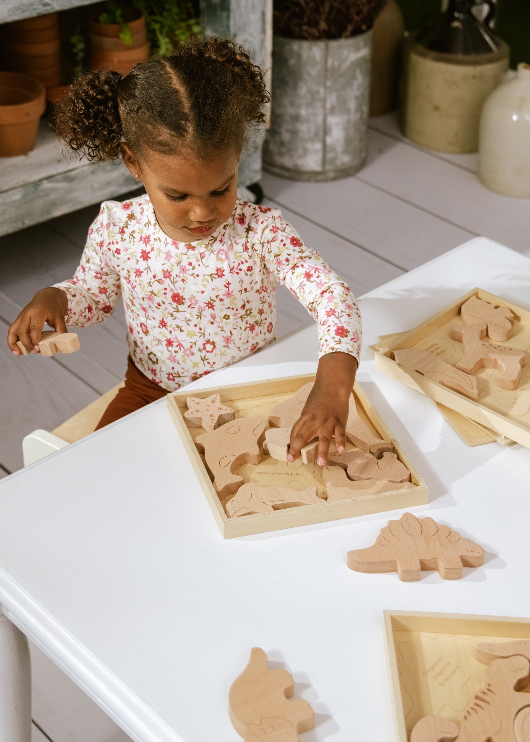 Image of Wooden Balance Puzzle - Dino - 7 pieces