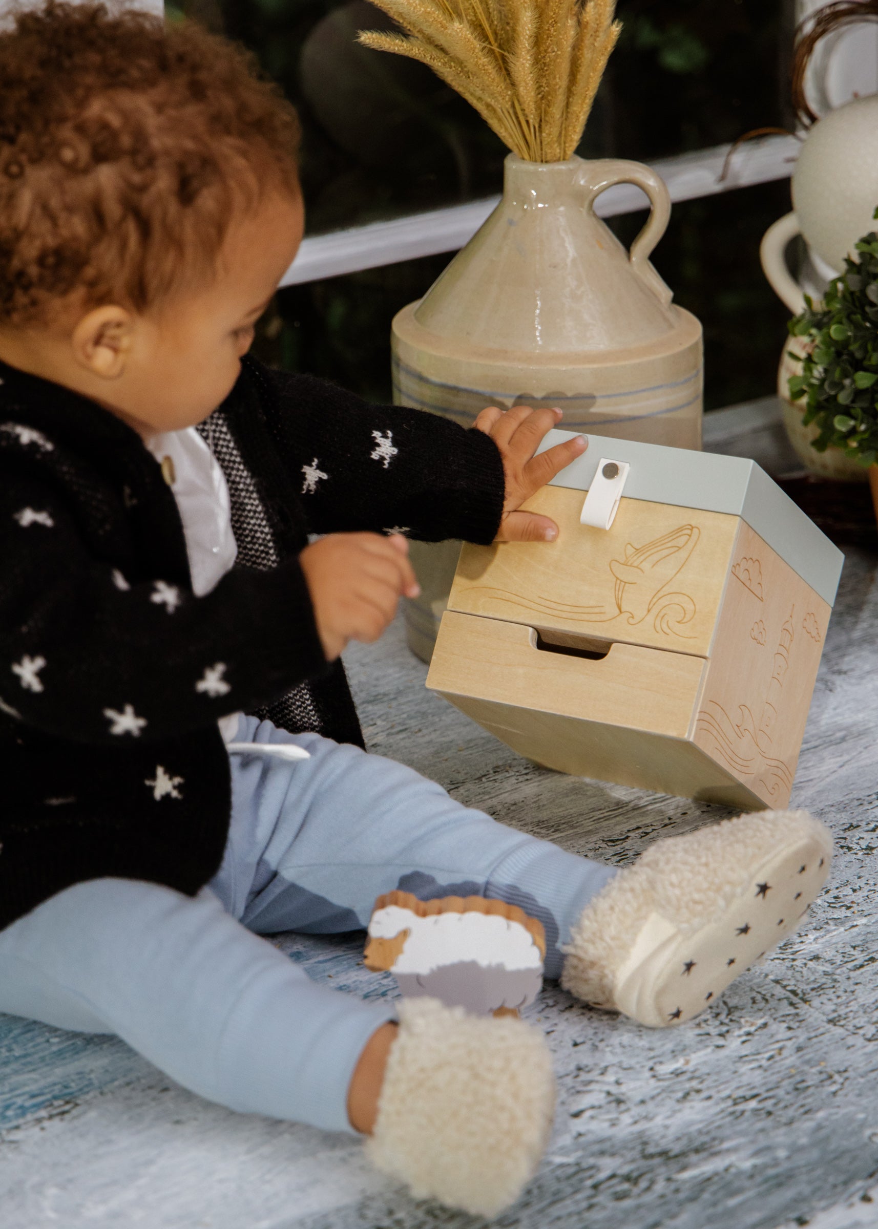 Image of Wooden Musical Souvenir Box - Ocean