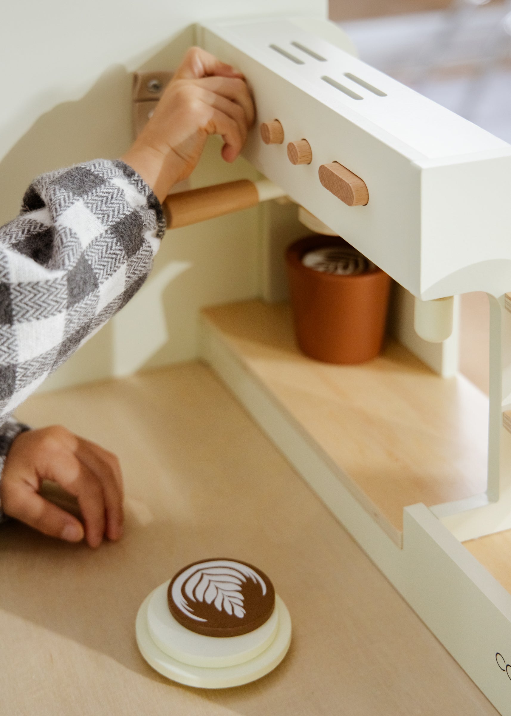 Image of Ensemble de station café en bois & accessoires