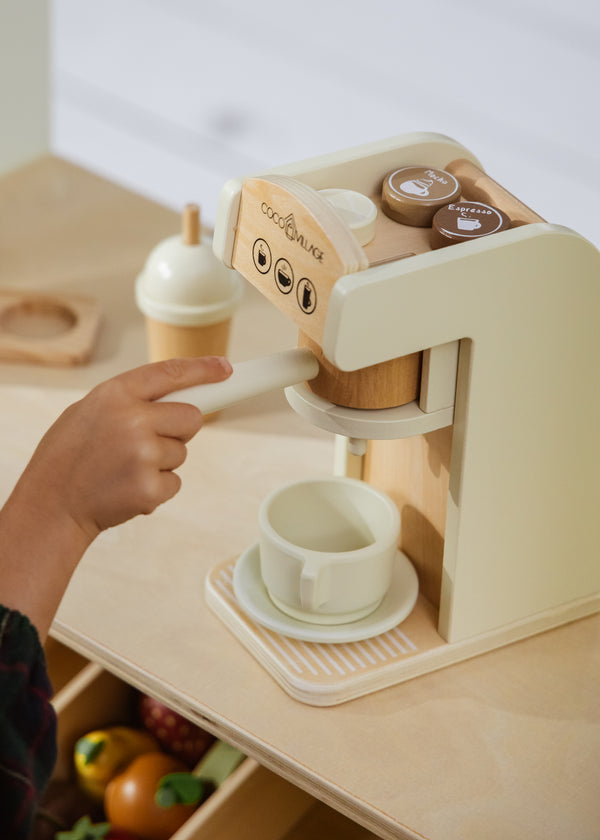 Cafetière et accessoires en bois