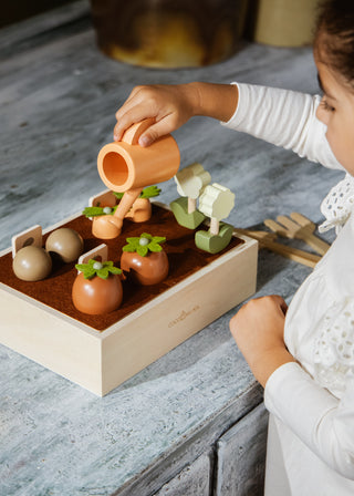 Ensemble de jardinage en bois et accessoires