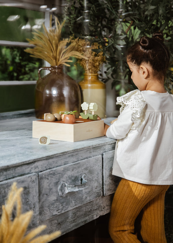 Ensemble de jardinage en bois et accessoires
