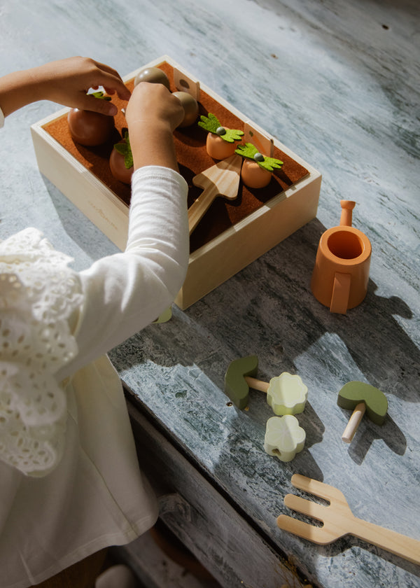 Ensemble de jardinage en bois et accessoires