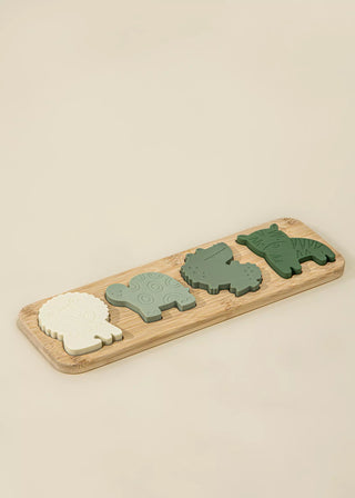 Silicone Puzzle on Wooden Plate - Savana