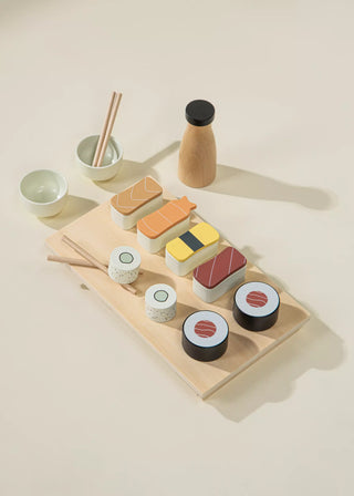 Ensemble de jeu de sushi en bois