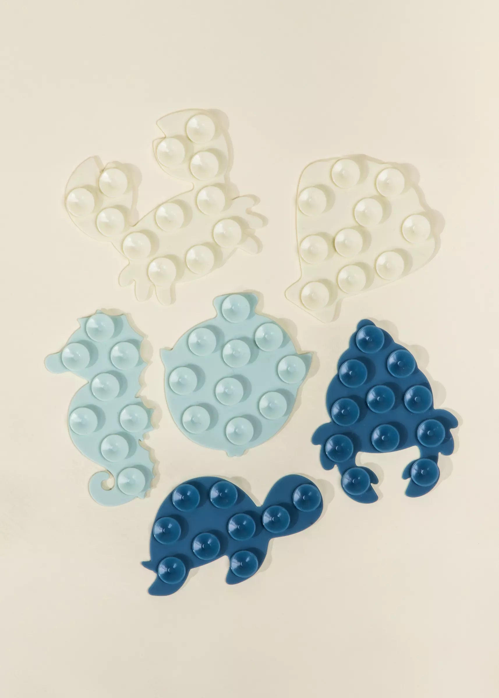 Image of Ensemble de 6 mini jouets pour le bain en silicone avec ventouses
