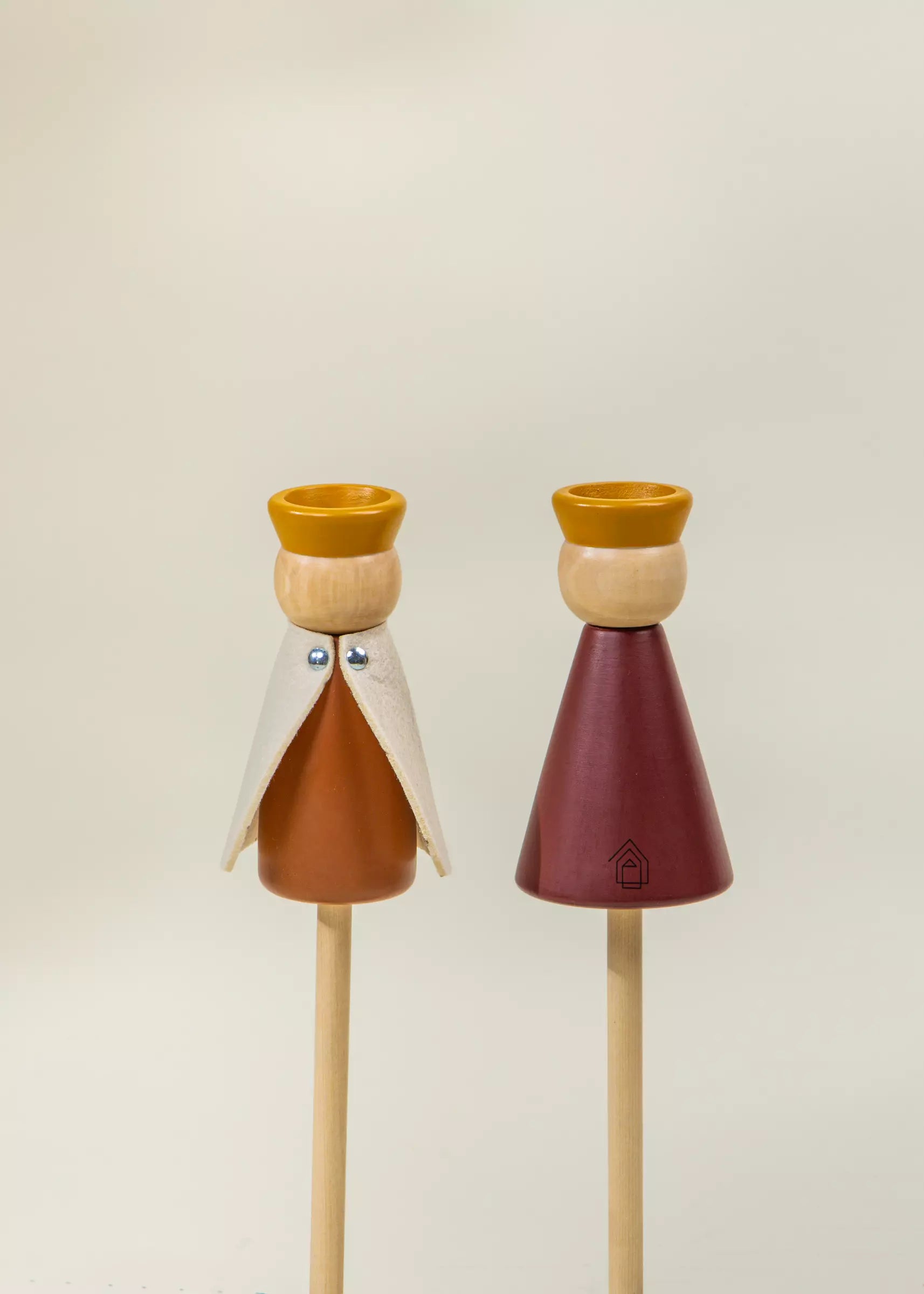 Image of Set of 6 Wooden Puppets