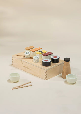 Ensemble de jeu de sushi en bois