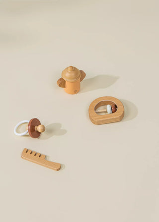 Ensemble d'accessoires pour poupée en bois