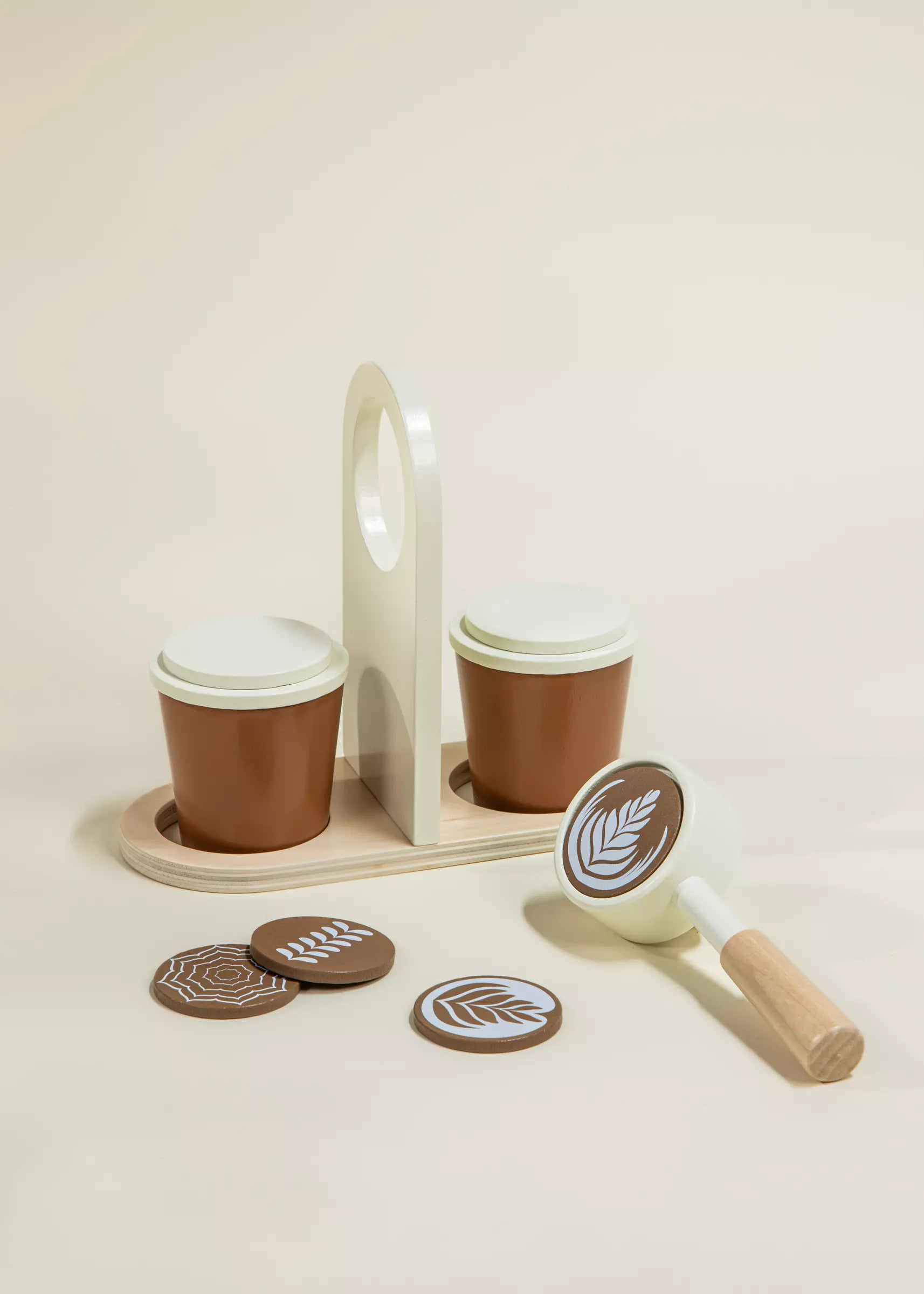 Image of Ensemble de station café en bois & accessoires