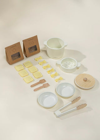 Ensemble de jeu de pâtes fraîches en bois
