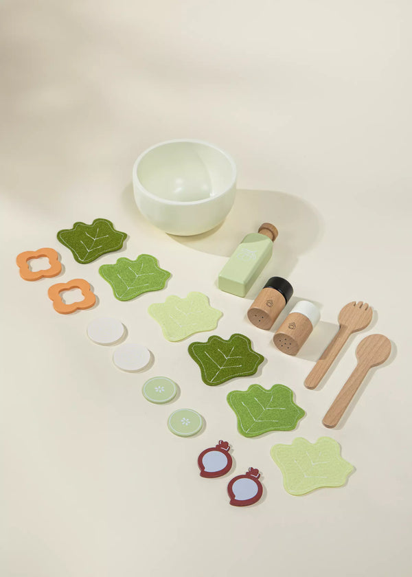 Ensemble de jeu de salade en bois