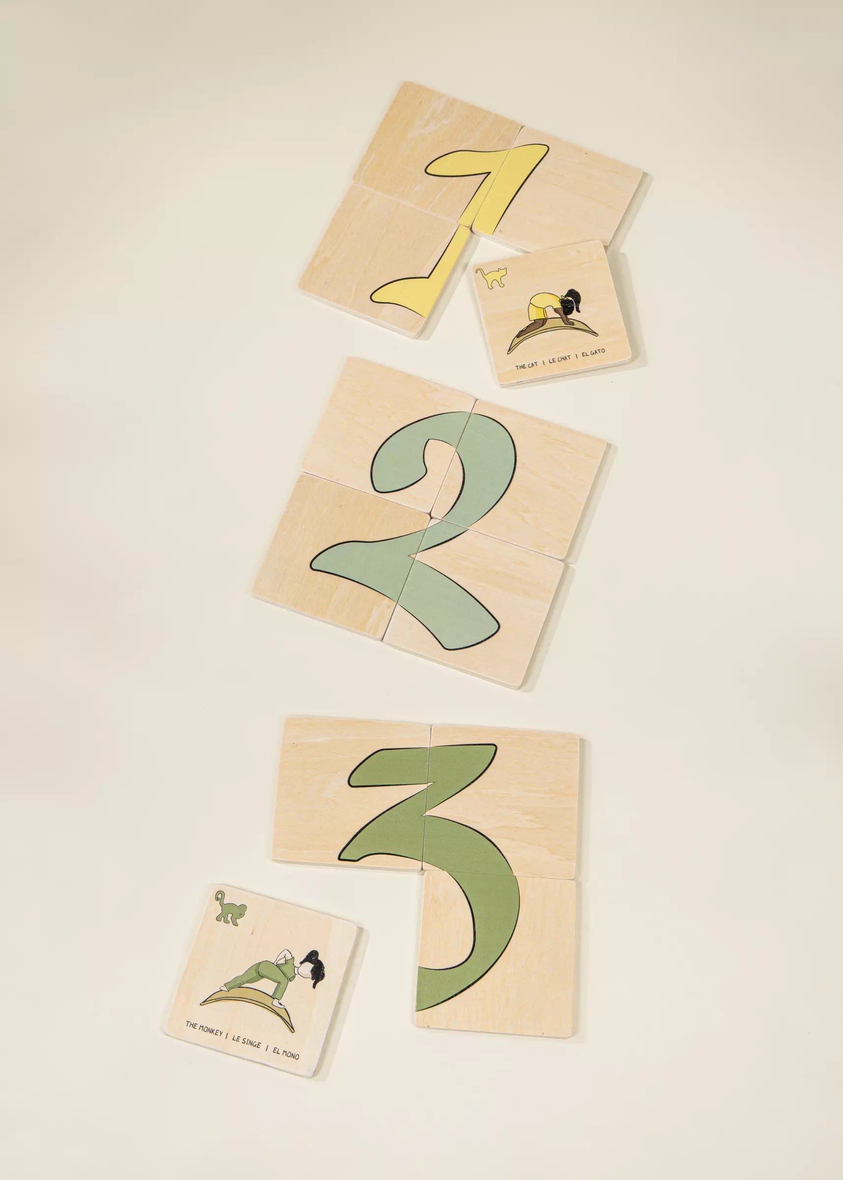 Image of Cartes de yoga en bois pour planche d'équilibre (12 pcs)