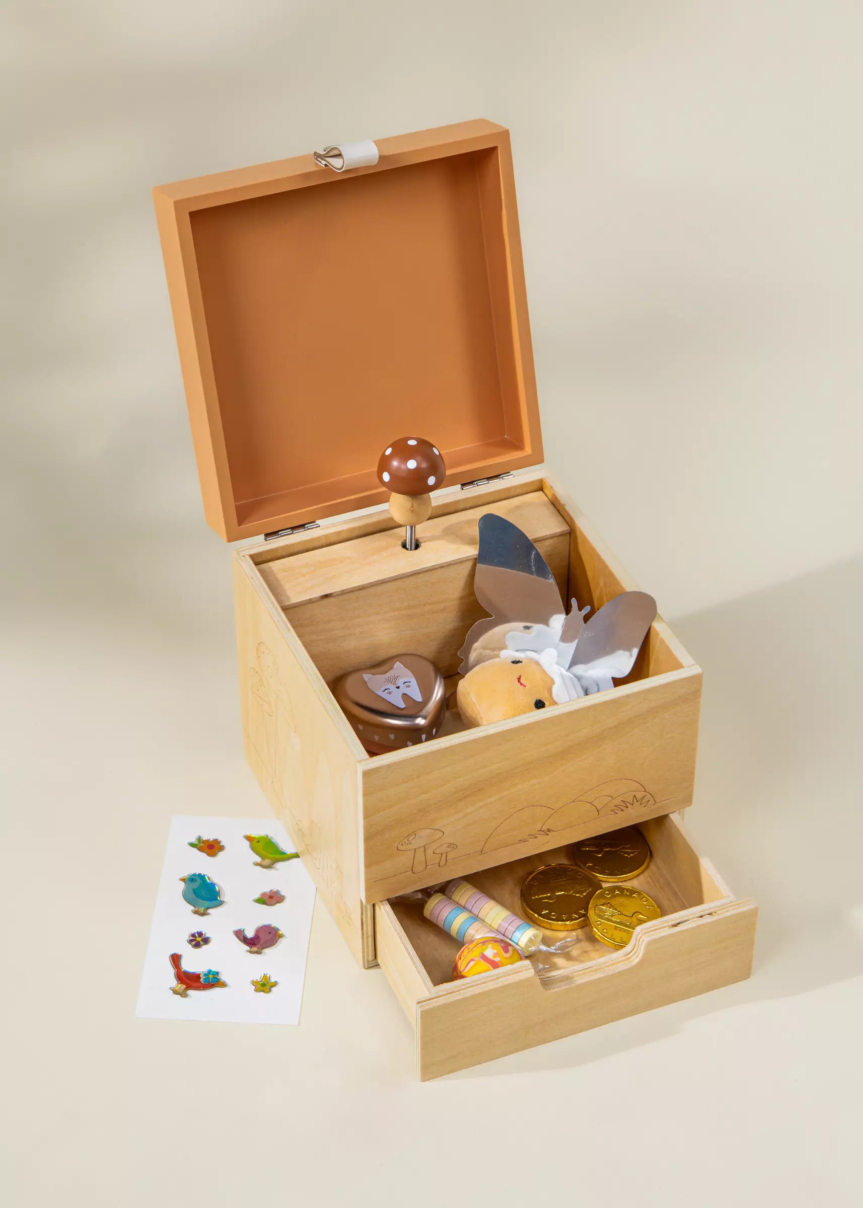 Image of Boîte à souvenirs musicale en bois - Nature