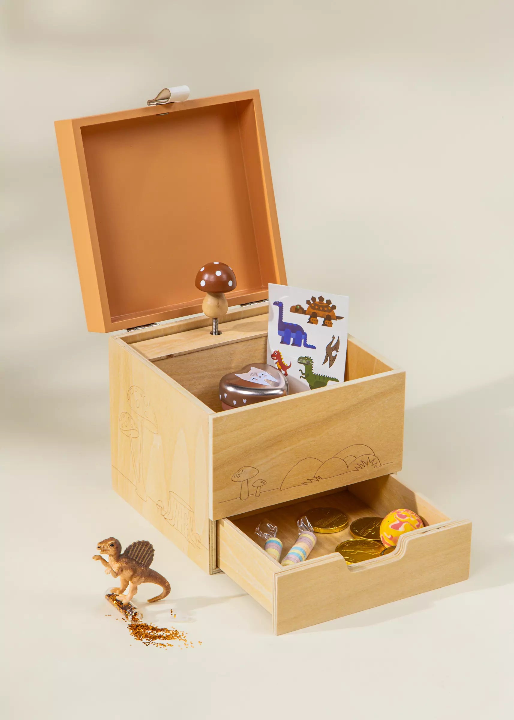 Boîte à Souvenirs En Bois Avec Motif Cheval - Dimensions 24x19x10cm - Couvercle à Charnière Et Fermoir - Pour Lettres, Photos, Bijoux