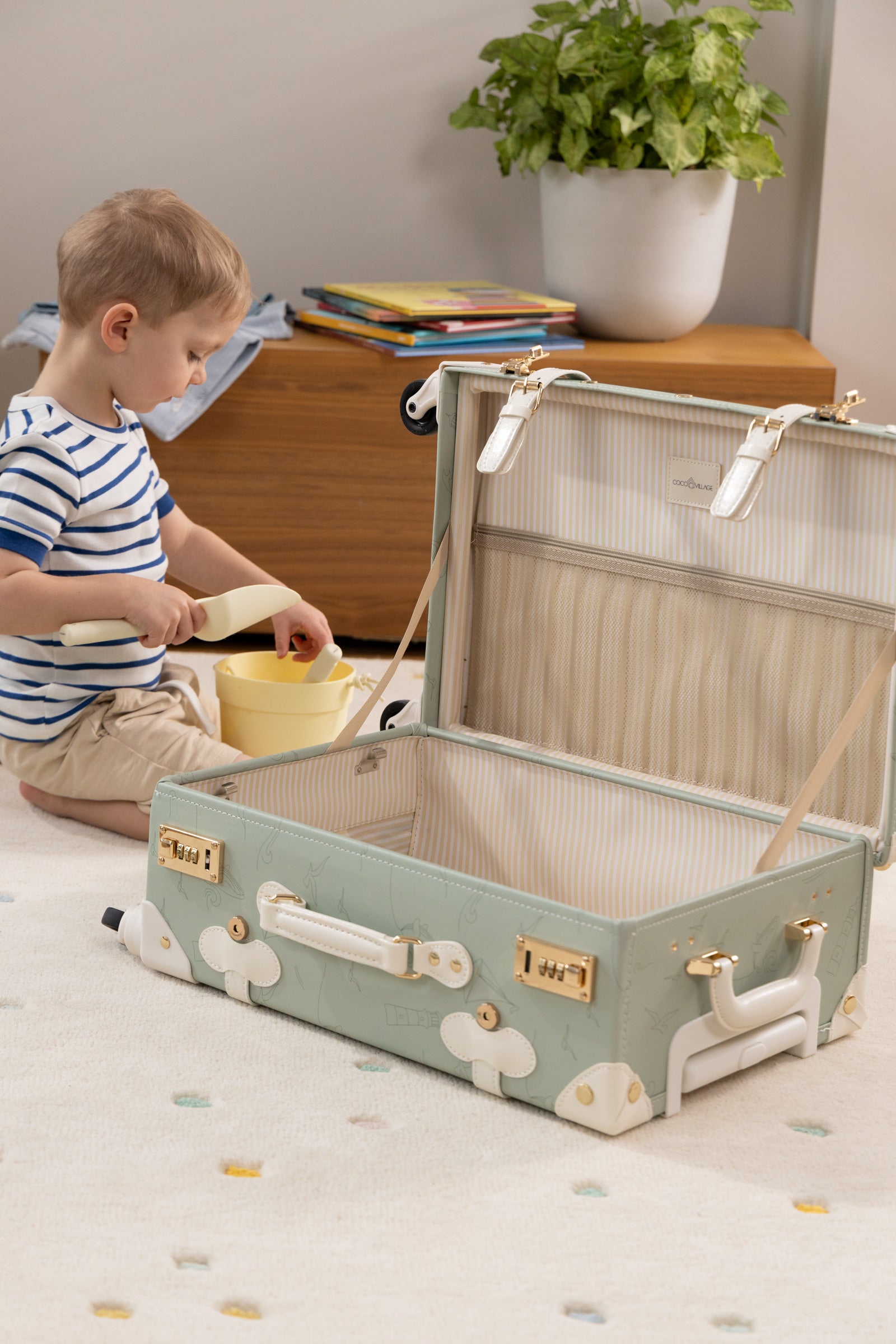 Image of Valise de cabine en cuir végétalien - Océan