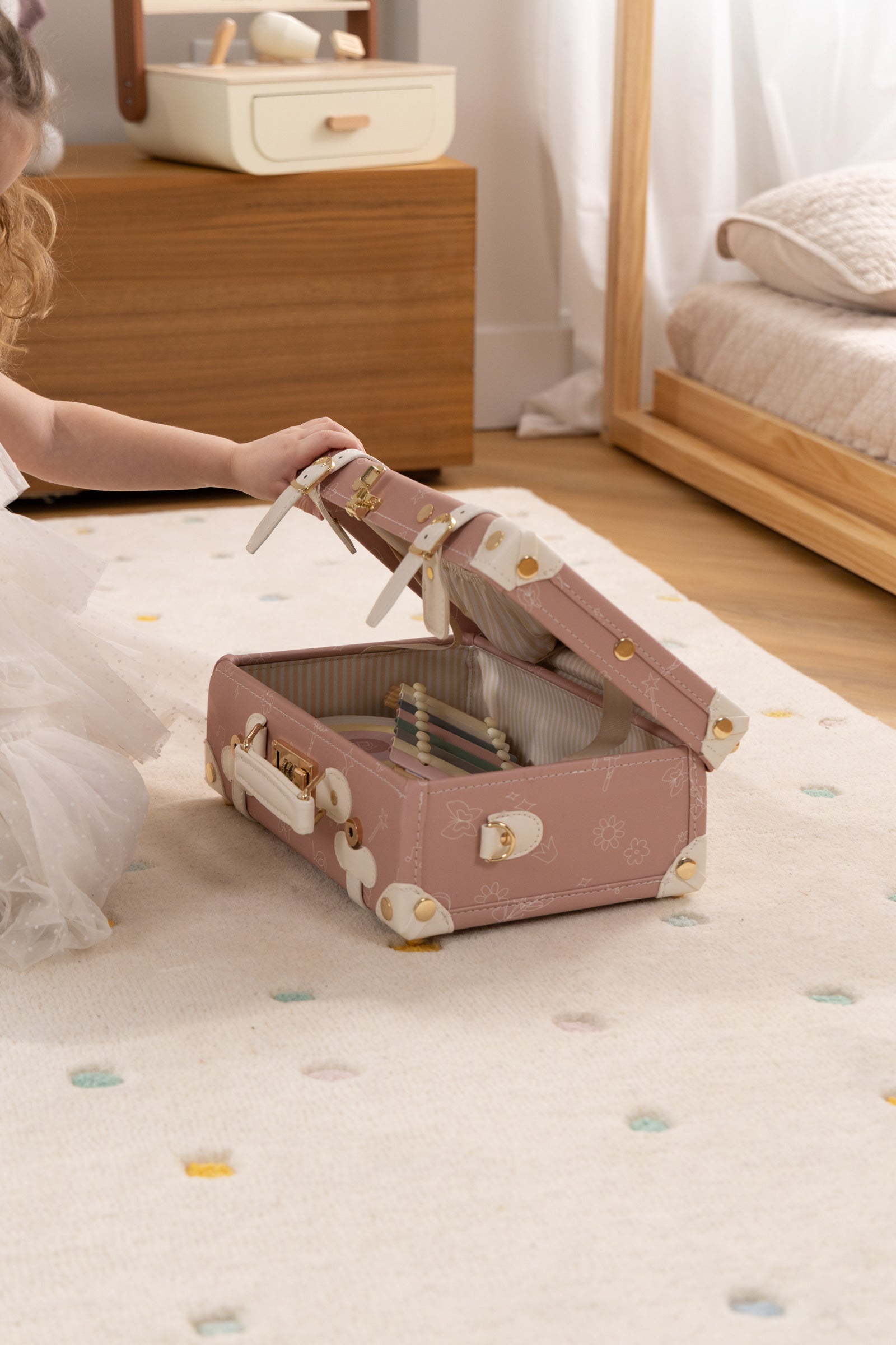 Image of Vegan Leather Play Suitcase - Ballerina
