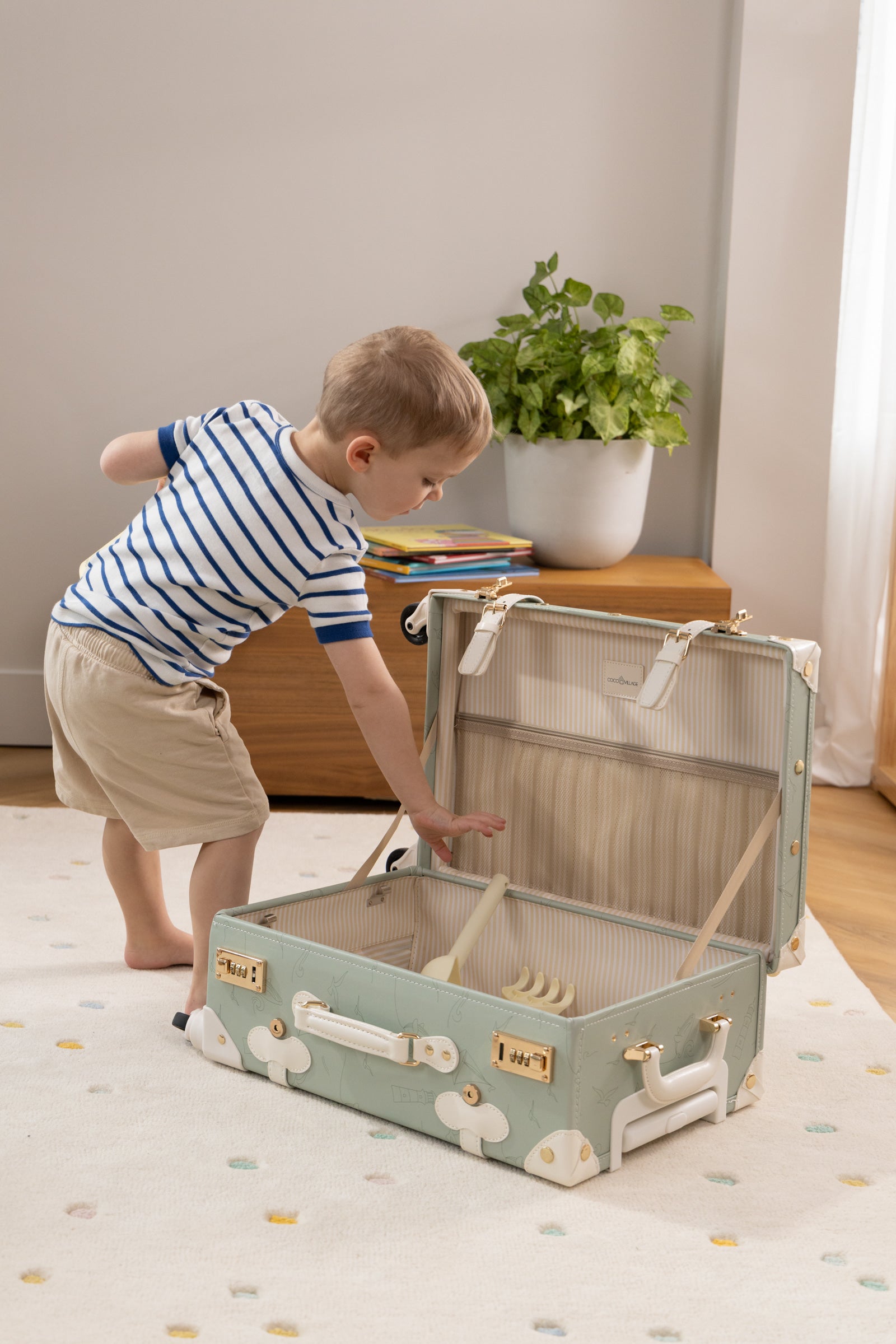 Image of Valise de cabine en cuir végétalien - Océan