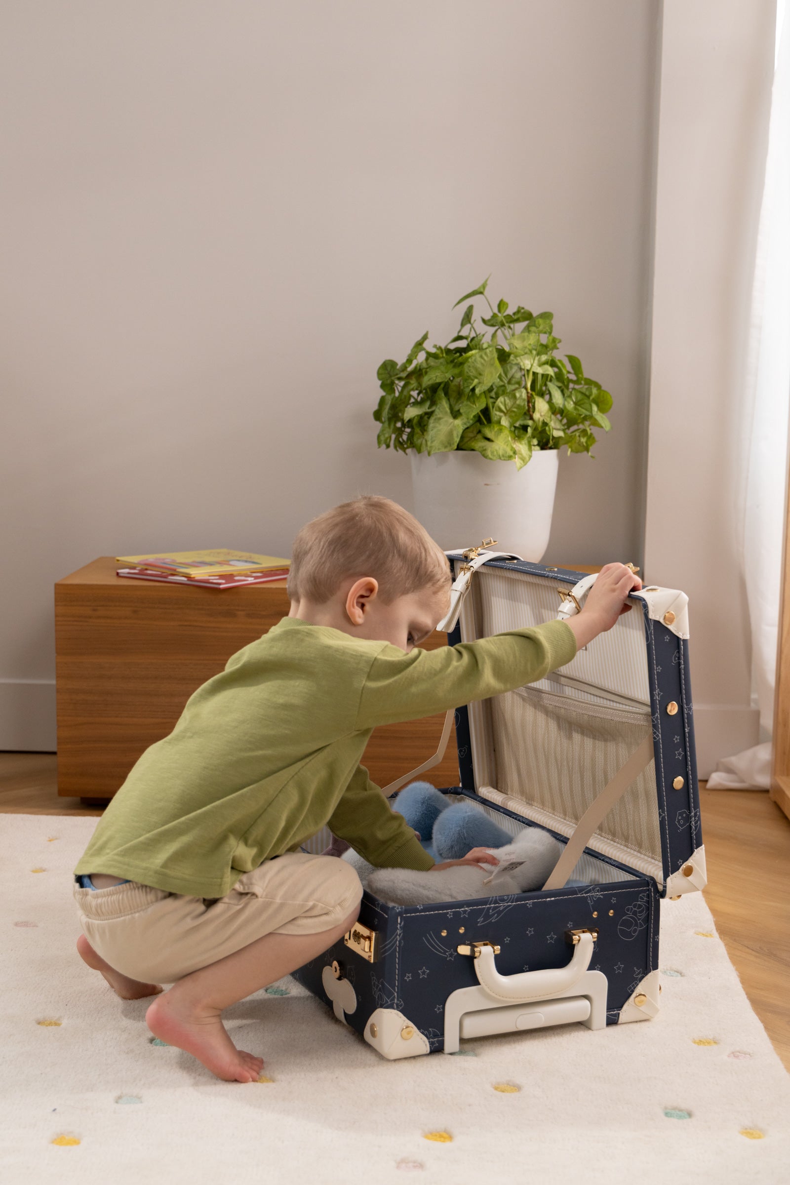 Image of Vegan Leather Carry-On Suitcase - Space