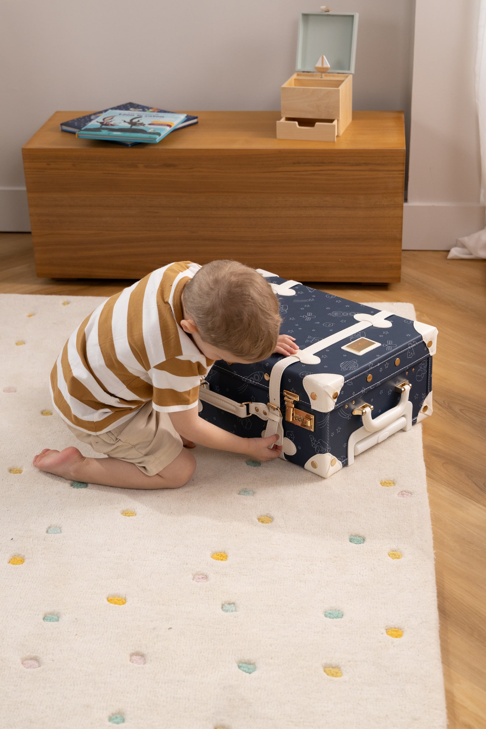 Image of Vegan Leather Carry-On Suitcase - Space